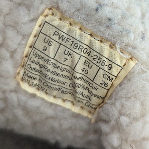 Pendleton Slipper Cabin Fold Leather Rubber Bottom Shearling Fleece Lined - Picture 4 of 8